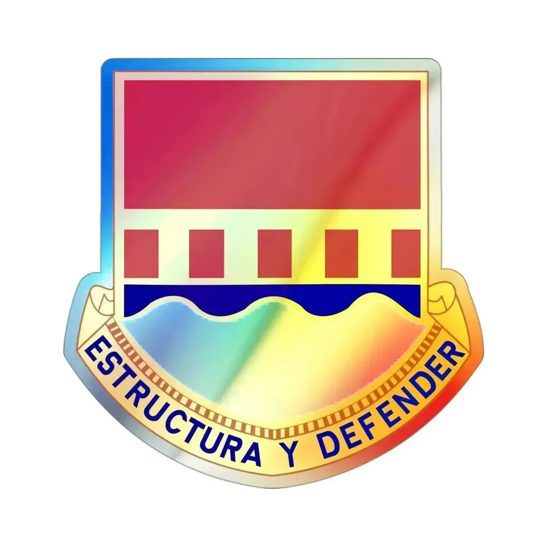 1402 Engineer Battalion (U.S. Army) Holographic STICKER Die-Cut Vinyl Decal 3 Inch Holographic - The Sticker Space