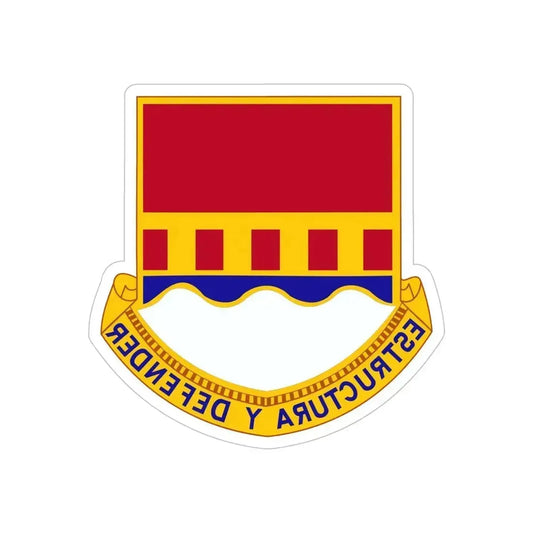 1402 Engineer Battalion (U.S. Army) REVERSE PRINT Transparent Die-Cut STICKER 6 Inch Die-Cut Transparent - The Sticker Space