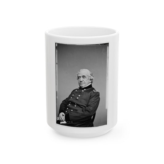 Portrait Of Brig. Gen. Joseph G. Totten, Chief, Corps Of Engineers, Officer Of The Federal Army (U.S. Civil War) White Coffee Mug