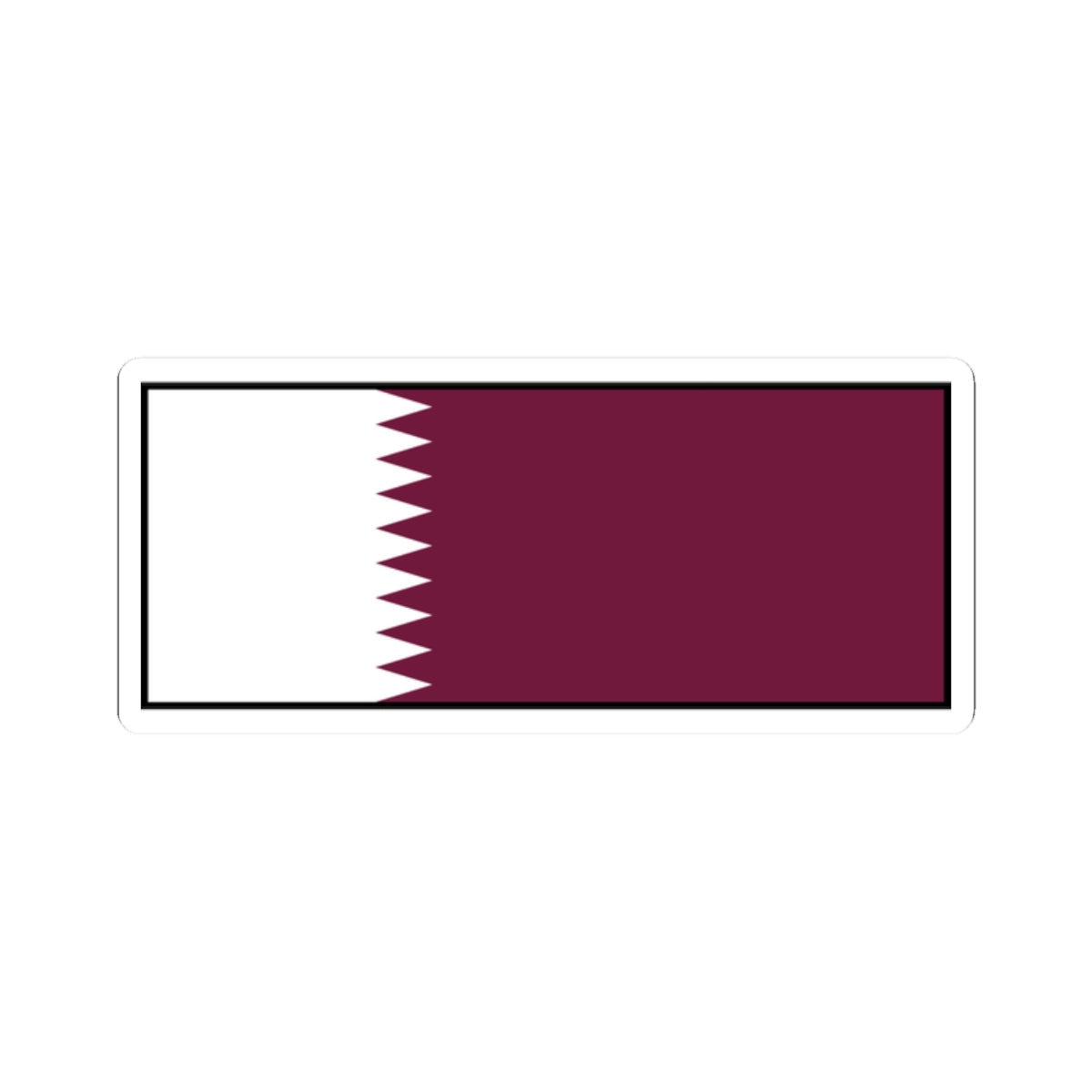 Flag of Qatar bordered (Qatar) STICKER Vinyl Kiss-Cut Decal