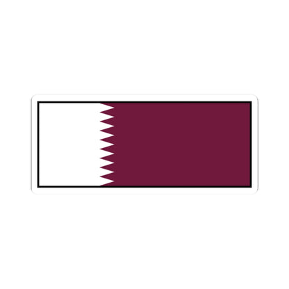 Flag of Qatar bordered (Qatar) STICKER Vinyl Kiss-Cut Decal