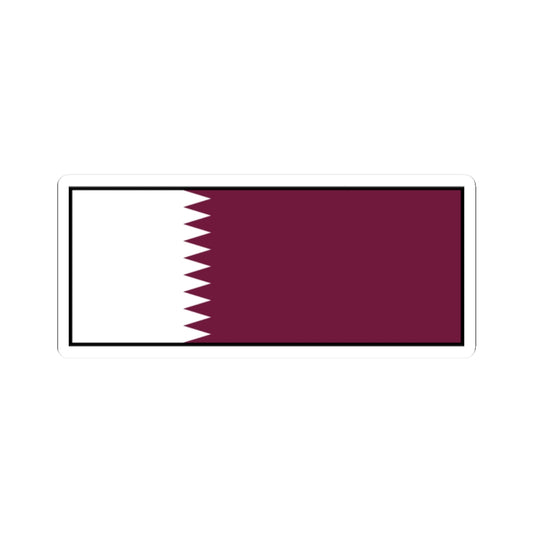 Flag of Qatar bordered (Qatar) STICKER Vinyl Kiss-Cut Decal