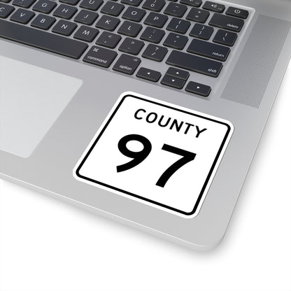 County 97 square (Minnesota) (Road Sign) STICKER Vinyl Kiss-Cut Decal