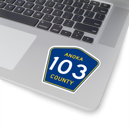 Anoka County 103 (Minnesota) (Road Sign) STICKER Vinyl Kiss-Cut Decal