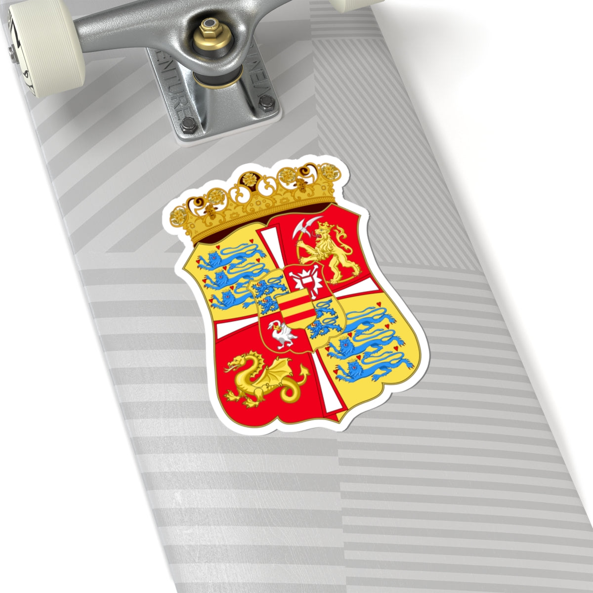 Armoiries Fréderic 1 du Danemark 1523-1533 (Denmark) (Coat of Arms) STICKER Vinyl Kiss-Cut Decal