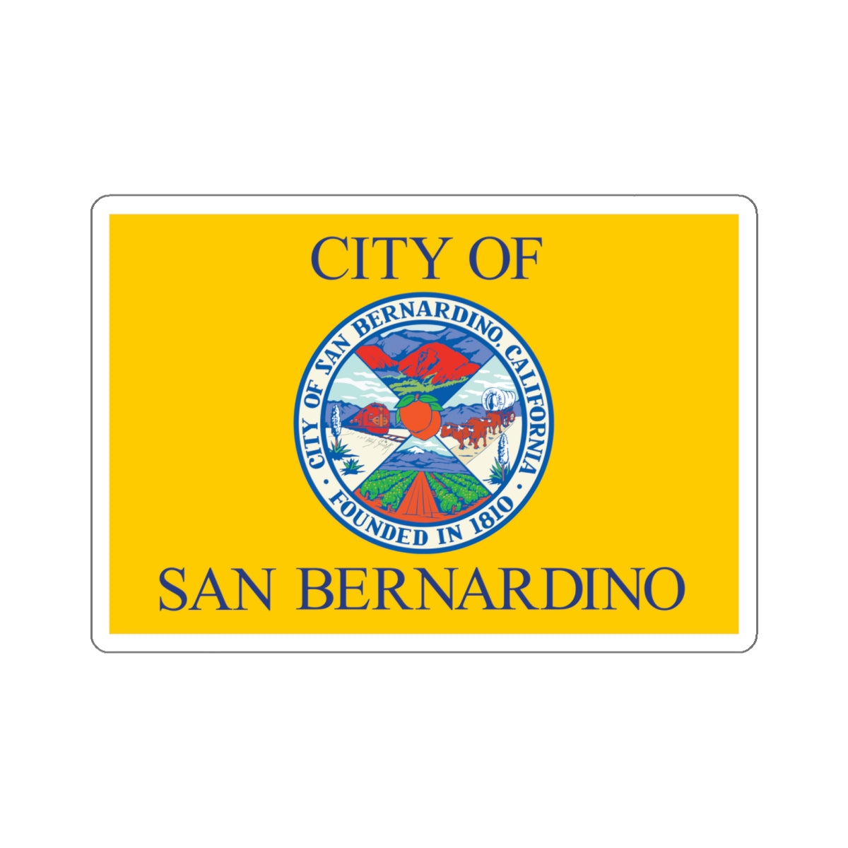 Flag of San Bernardino, California - STICKER Vinyl Kiss-Cut Decal