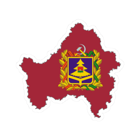 Flag map of Bryansk Oblast (Russia) STICKER Vinyl Kiss-Cut Decal