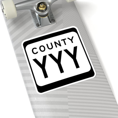 WIS County YYY (Wisconsin) (Road Sign) STICKER Vinyl Kiss-Cut Decal