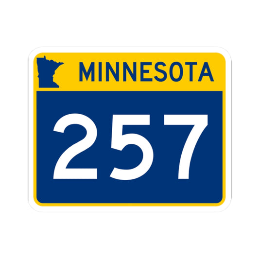 MN-257 wide (Minnesota) (Road Sign) STICKER Vinyl Kiss-Cut Decal