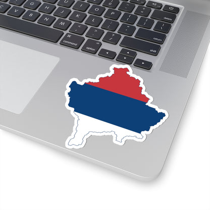 Flag map of Kosovo Serbian flag (Serbia) STICKER Vinyl Kiss-Cut Decal