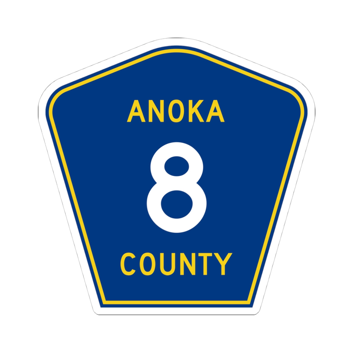 Anoka County 8 (Minnesota) (Road Sign) STICKER Vinyl Kiss-Cut Decal