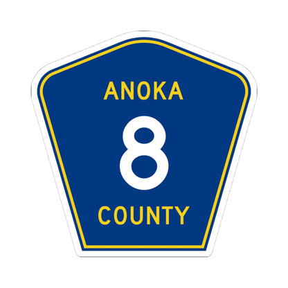 Anoka County 8 (Minnesota) (Road Sign) STICKER Vinyl Kiss-Cut Decal