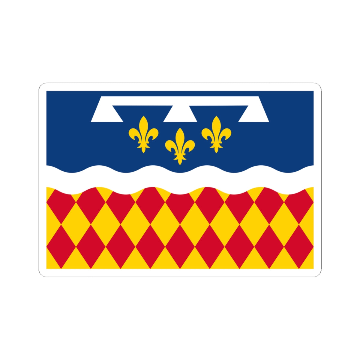 Flag of Charente (France) STICKER Vinyl Kiss-Cut Decal