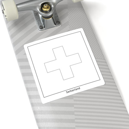 Flag of Switzerland colouring page (Switzerland) STICKER Vinyl Kiss-Cut Decal