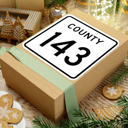 County 143 square (Minnesota) (Road Sign) STICKER Vinyl Kiss-Cut Decal