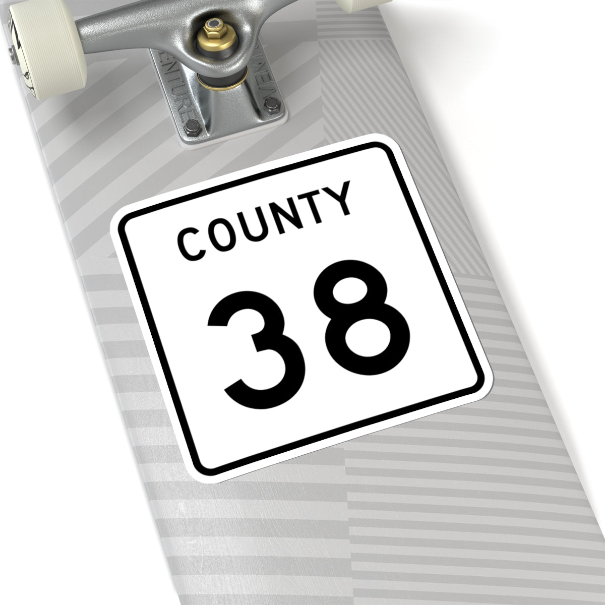 County 38 square (Minnesota) (Road Sign) STICKER Vinyl Kiss-Cut Decal