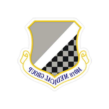 140th Medical Group (U.S. Air Force) REVERSE PRINT Transparent STICKER-2" × 2"-The Sticker Space