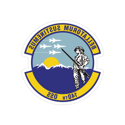 140th Operations Support Squadron (U.S. Air Force) REVERSE PRINT Transparent STICKER-2" × 2"-The Sticker Space