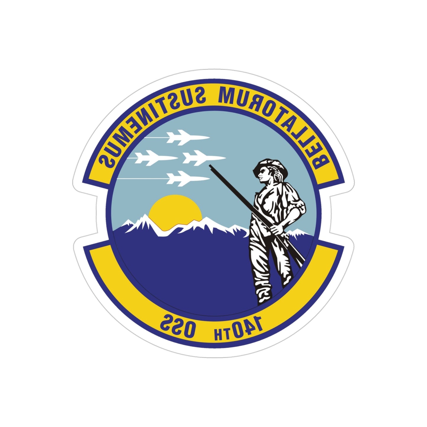 140th Operations Support Squadron (U.S. Air Force) REVERSE PRINT Transparent STICKER-4" × 4"-The Sticker Space