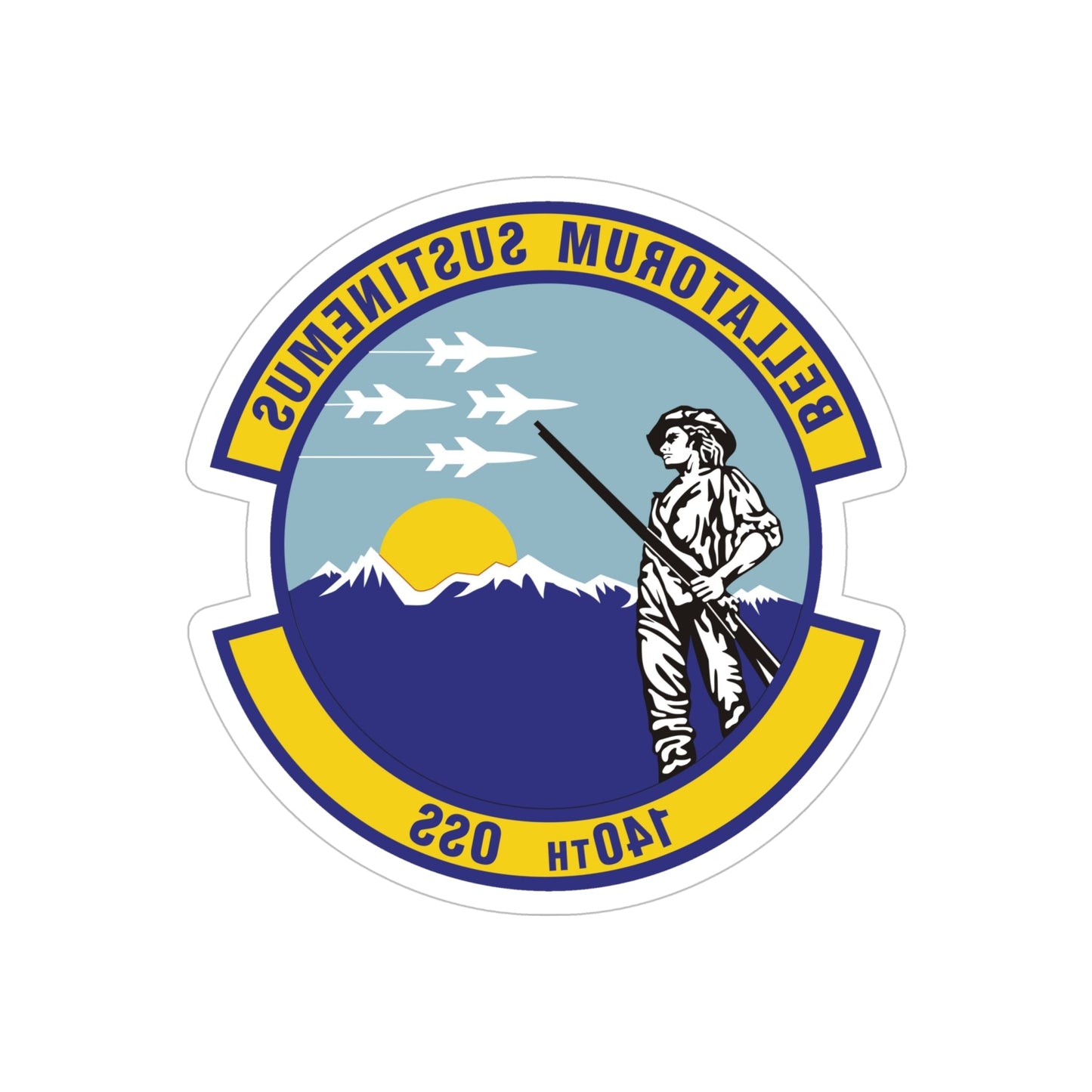 140th Operations Support Squadron (U.S. Air Force) REVERSE PRINT Transparent STICKER-6" × 6"-The Sticker Space