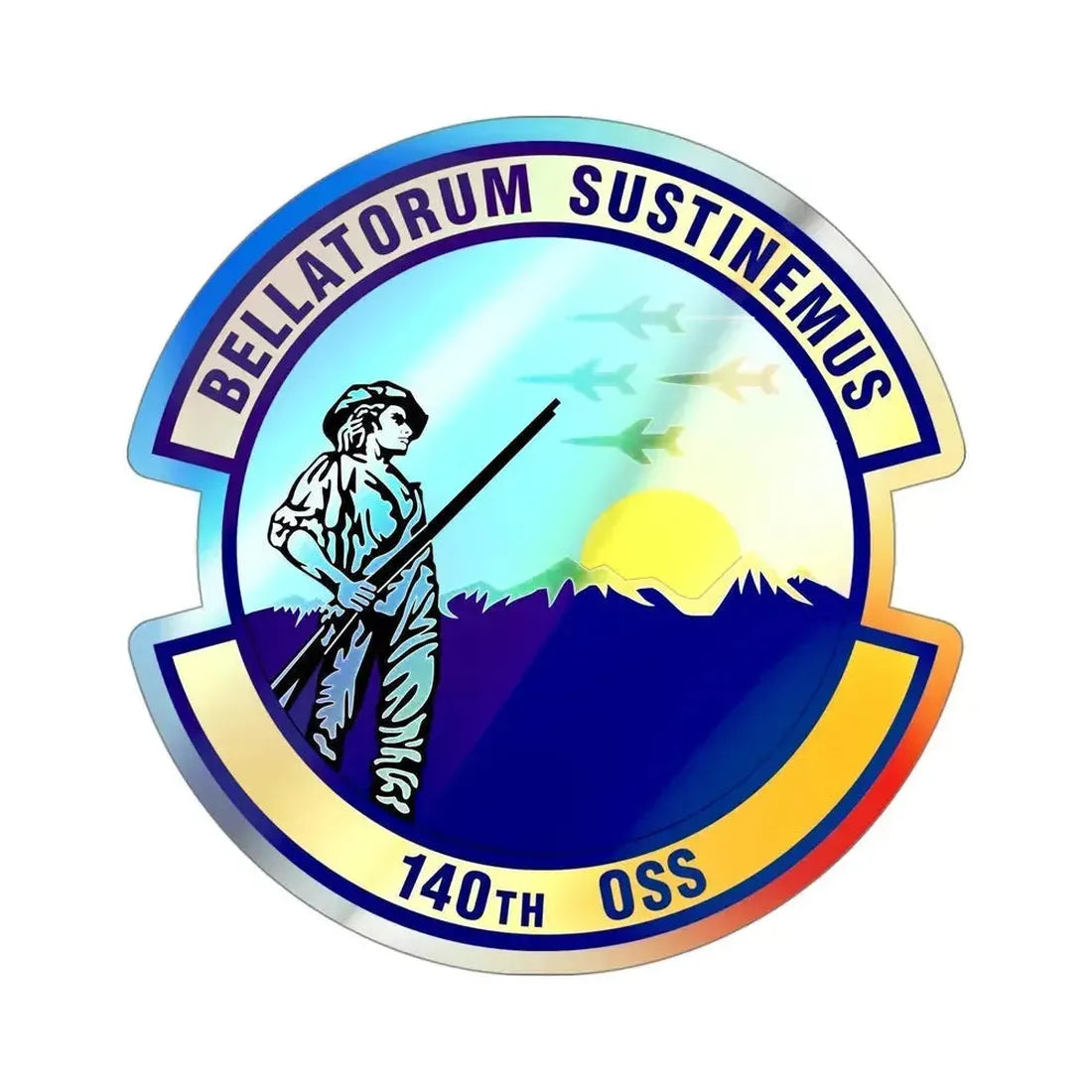 140th Operations Support Squadron (U.S. Air Force) Holographic STICKER Die-Cut Vinyl Decal 4 Inch Holographic - The Sticker Space