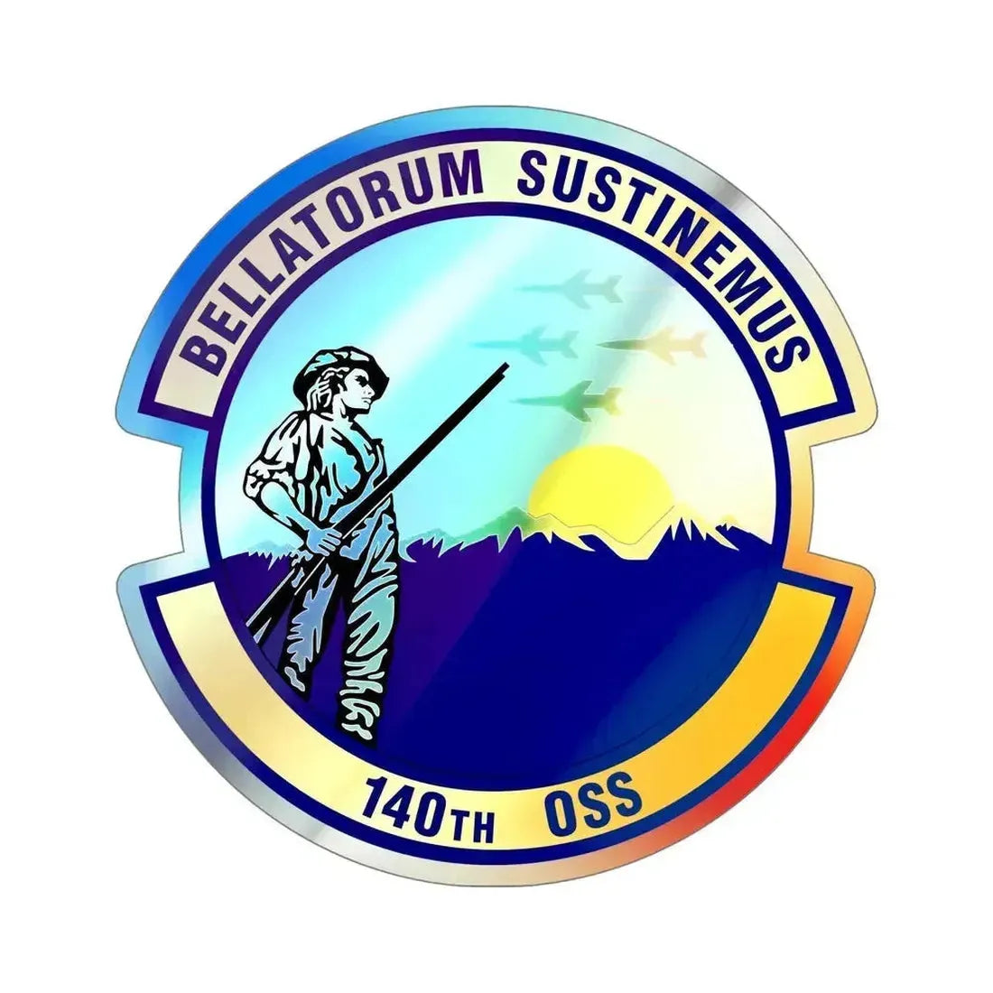 140th Operations Support Squadron (U.S. Air Force) Holographic STICKER Die-Cut Vinyl Decal 6 Inch Holographic - The Sticker Space