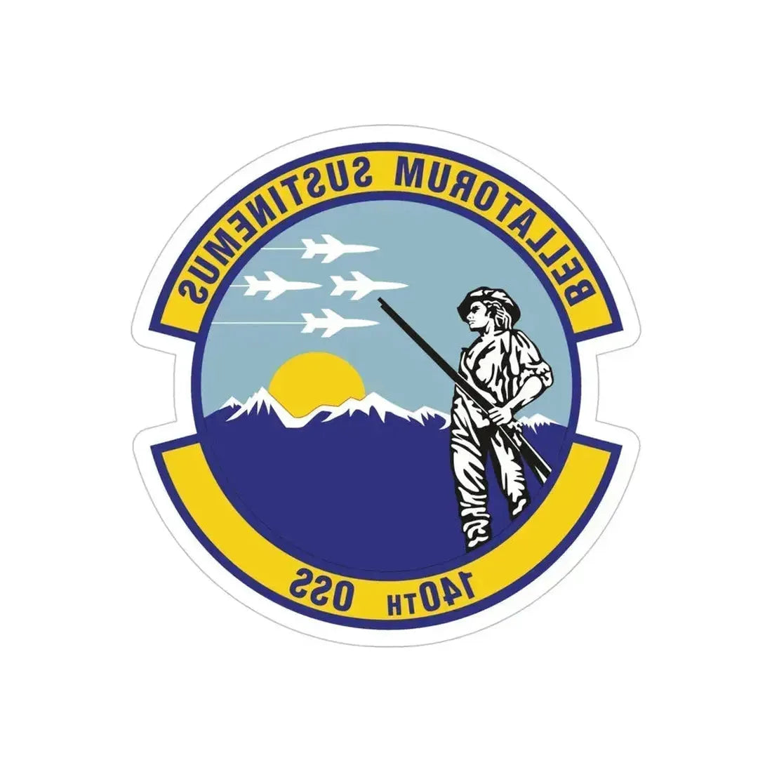 140th Operations Support Squadron (U.S. Air Force) REVERSE PRINT Transparent Die-Cut STICKER 5 Inch Die-Cut Transparent - The Sticker Space