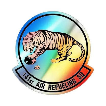 141 Air Refueling Squadron (U.S. Air Force) Holographic STICKER Die-Cut Vinyl Decal 4 Inch Holographic - The Sticker Space
