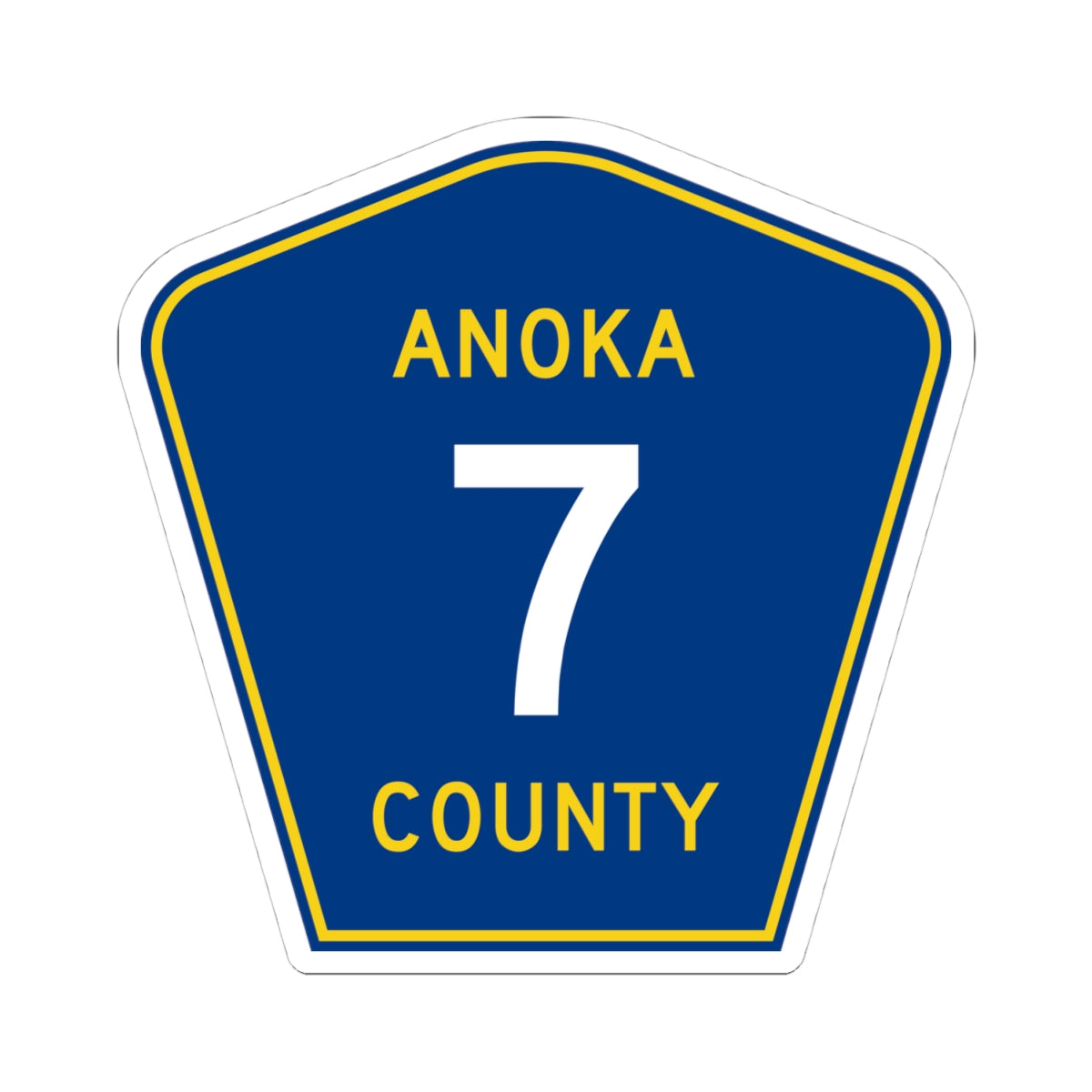 Anoka County 7 (Minnesota) (Road Sign) STICKER Vinyl Kiss-Cut Decal