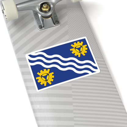 County Flag of Merseyside (England) STICKER Vinyl Kiss-Cut Decal