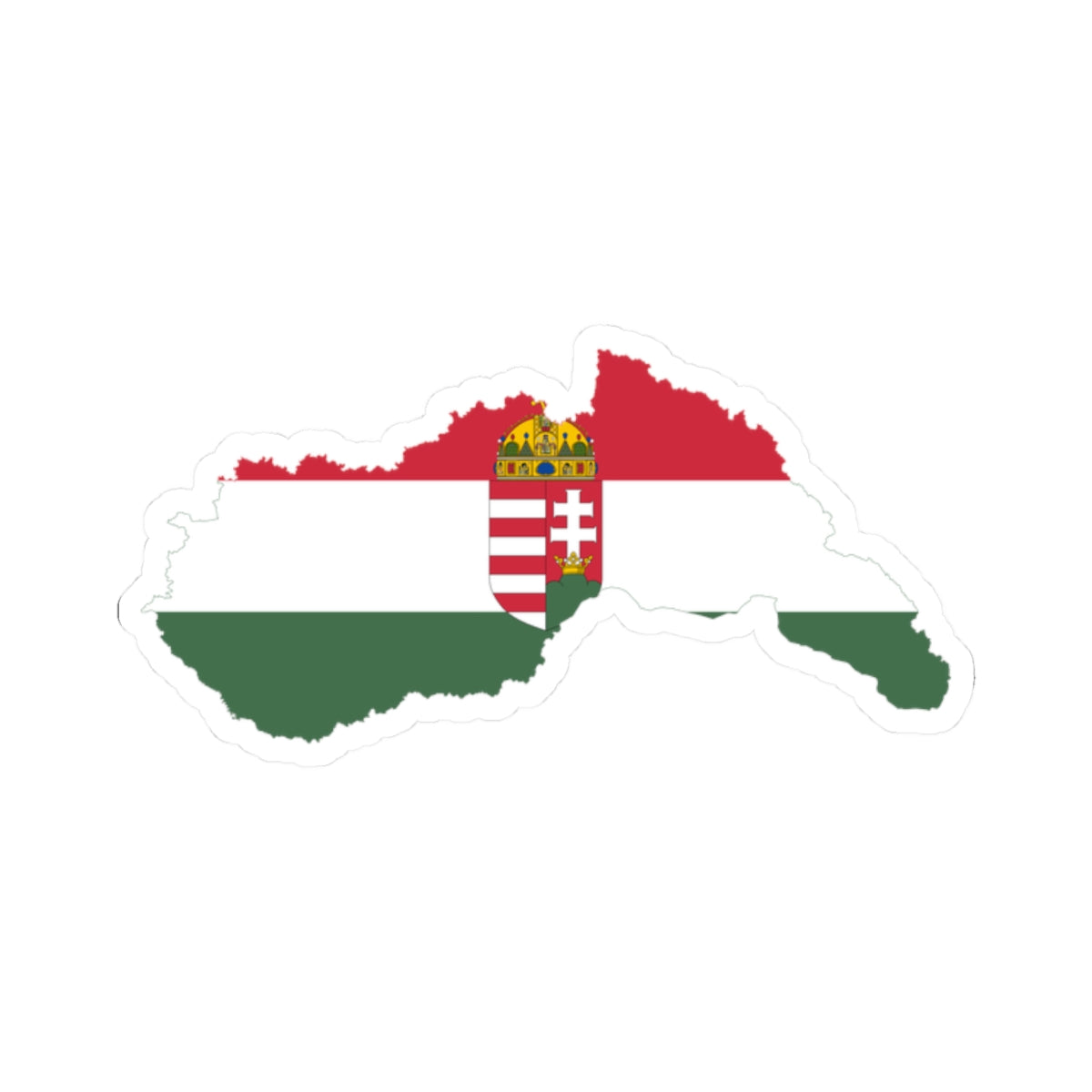 Flag-map of Hungary 1940-1941 (Hungary) STICKER Vinyl Kiss-Cut Decal
