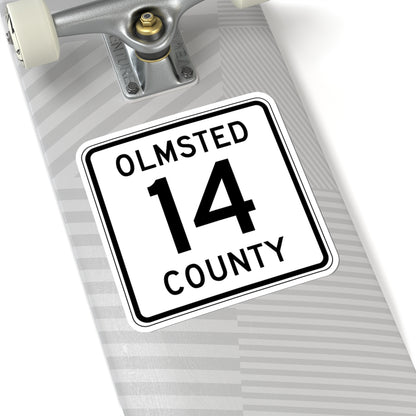 Olmsted County Route 14 (Minnesota) (Road Sign) STICKER Vinyl Kiss-Cut Decal