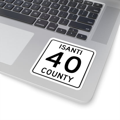 Isanti County 40 MN (Minnesota) (Road Sign) STICKER Vinyl Kiss-Cut Decal
