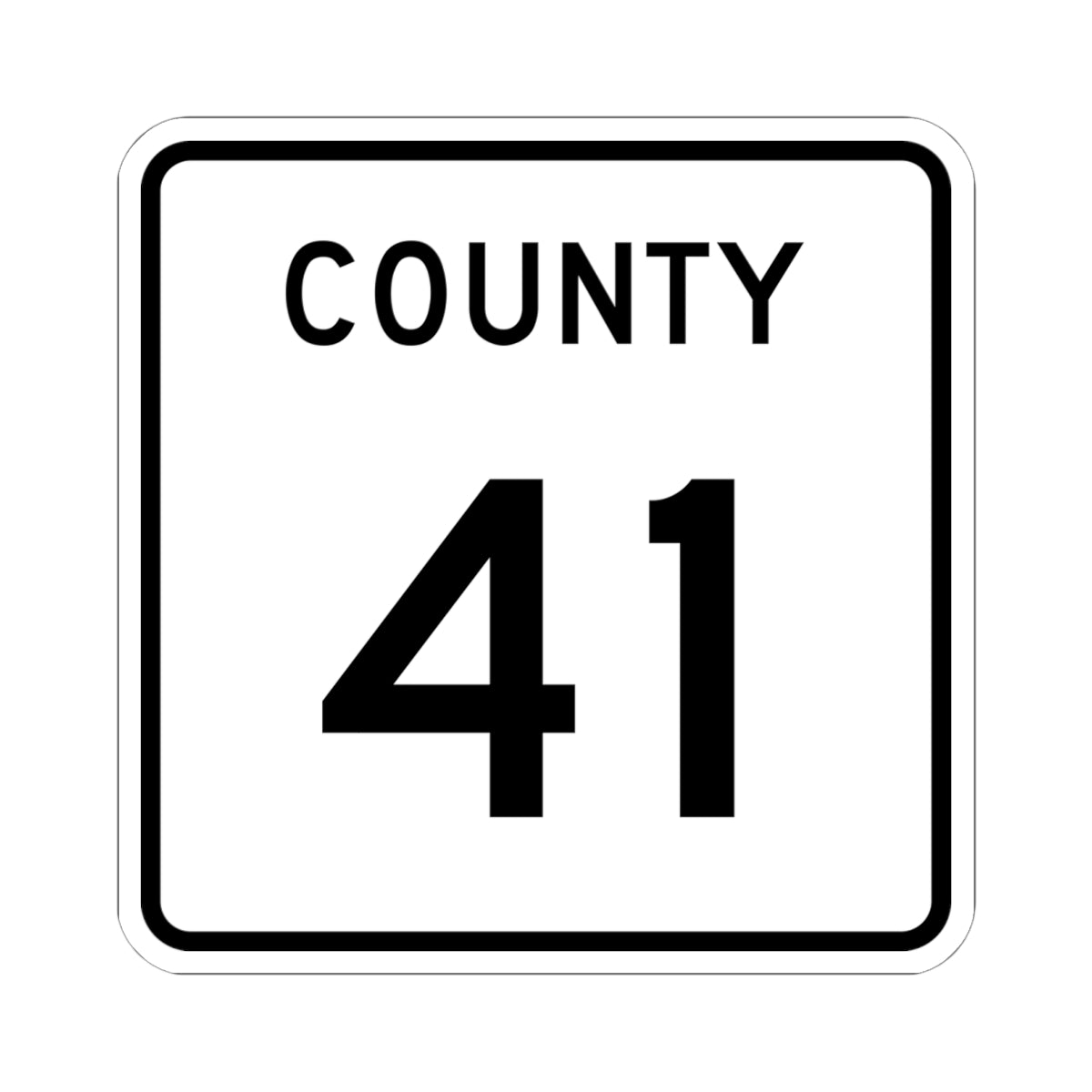 County 41 square (Minnesota) (Road Sign) STICKER Vinyl Kiss-Cut Decal