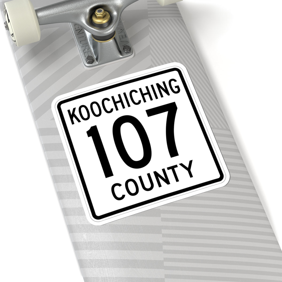 Koochiching County 107 MN (Minnesota) (Road Sign) STICKER Vinyl Kiss-Cut Decal