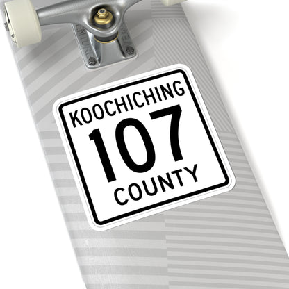 Koochiching County 107 MN (Minnesota) (Road Sign) STICKER Vinyl Kiss-Cut Decal