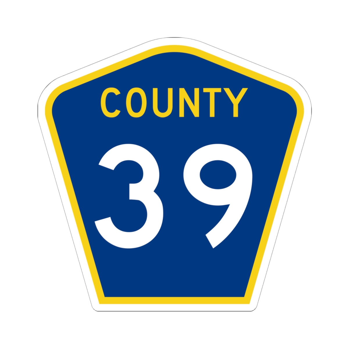 County 39 MN (Minnesota) (Road Sign) STICKER Vinyl Kiss-Cut Decal