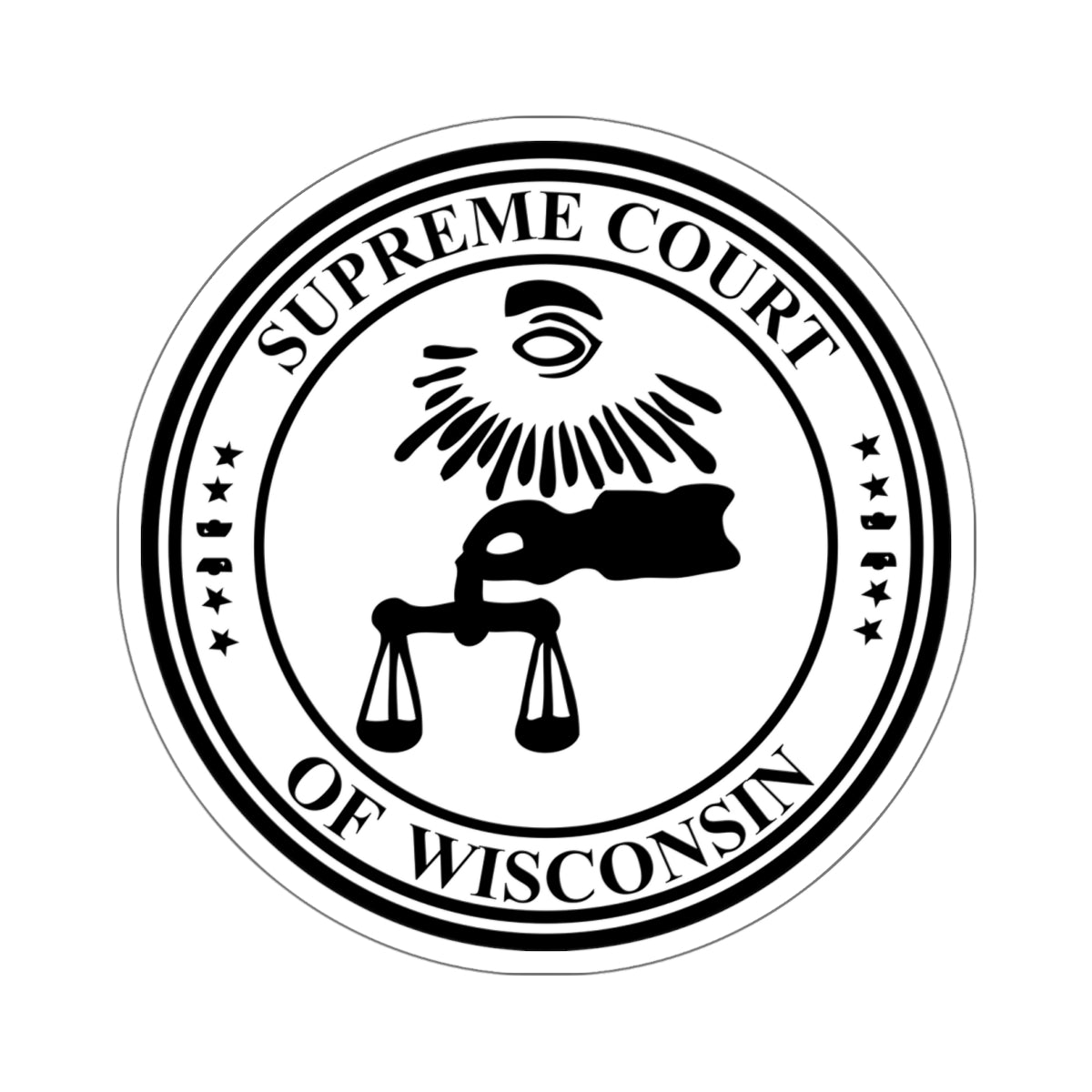 Seal of the Supreme Court of Wisconsin - STICKER Vinyl Kiss-Cut Decal