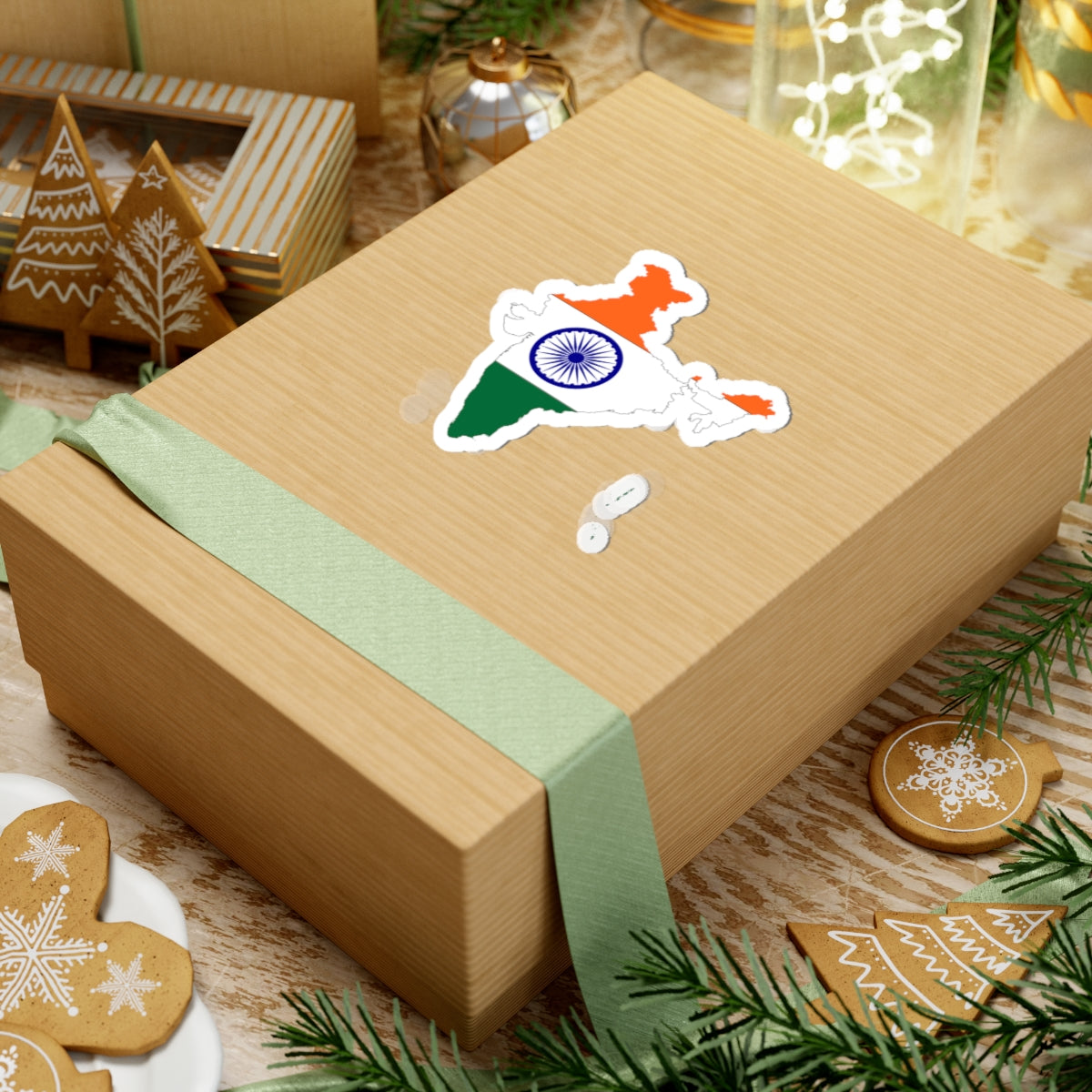 India Map And Flag Combined By Devilal (India) STICKER Vinyl Kiss-Cut Decal