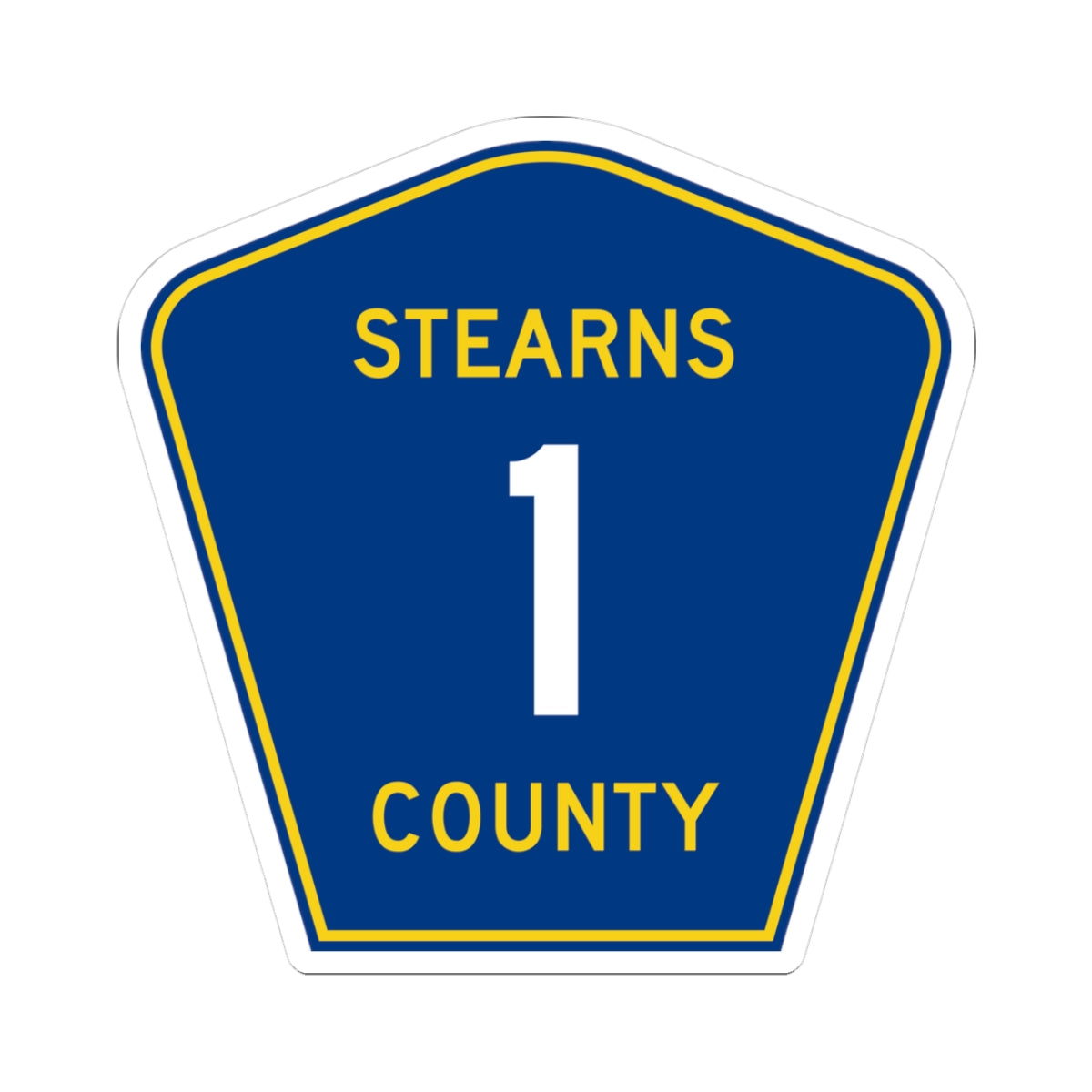 Stearns County Route 1 (Minnesota) (Road Sign) STICKER Vinyl Kiss-Cut Decal