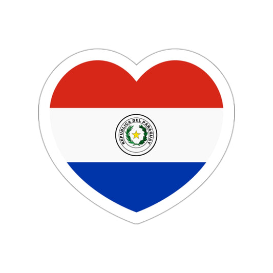 Heart Flag of Paraguay - STICKER Vinyl Die-Cut Decal