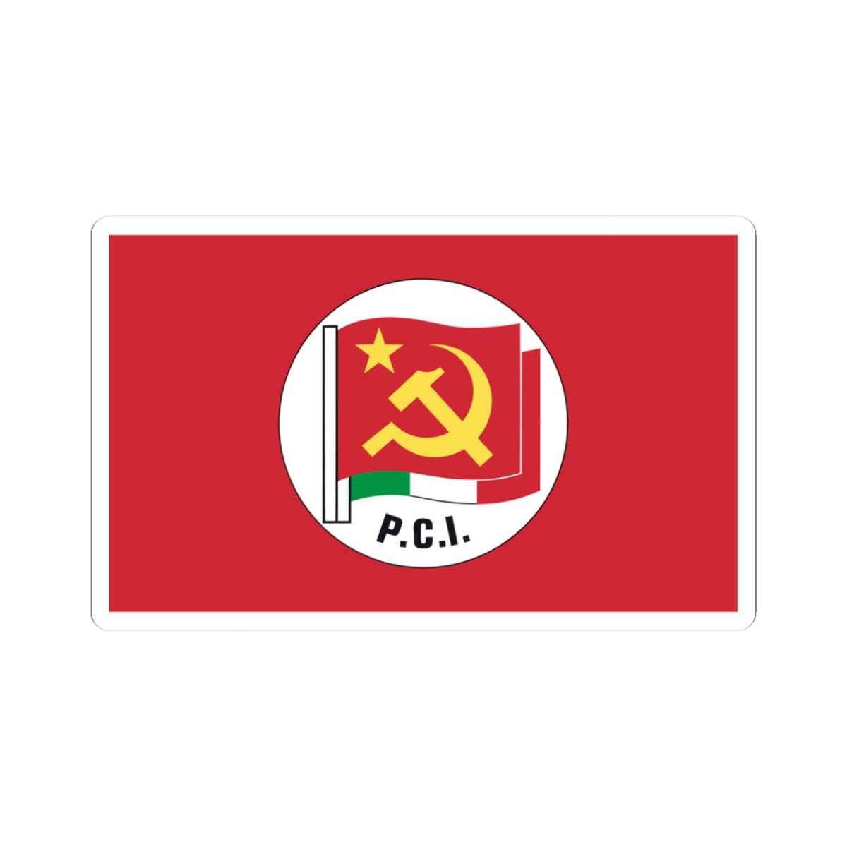 Flag of the Italian Communist Party variant (Italy) STICKER Vinyl Kiss-Cut Decal