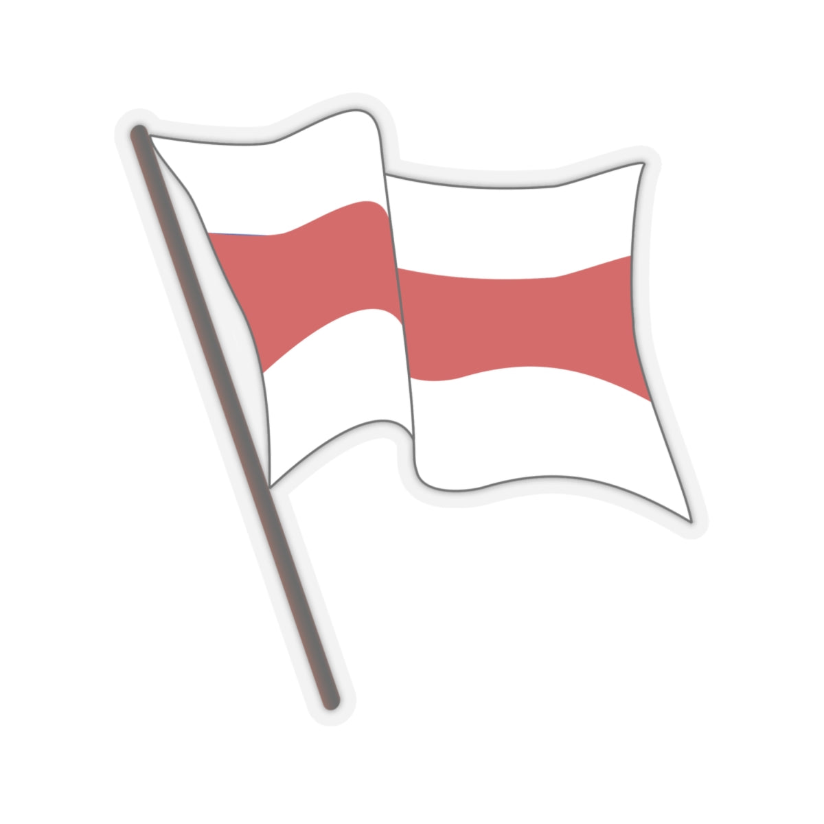 Belarus White Red White Waving Flag Icon (Belarus) STICKER Vinyl Kiss-Cut Decal