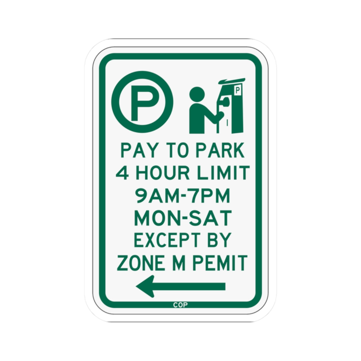 PBOT Road sign P4426L (Oregon) (Road Sign) STICKER Vinyl Kiss-Cut Decal