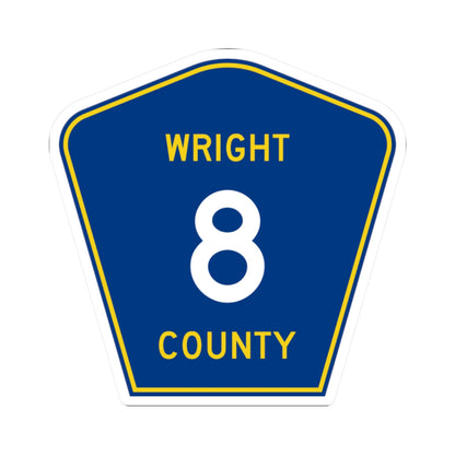 Wright County Route 8 (Minnesota) (Road Sign) STICKER Vinyl Kiss-Cut Decal