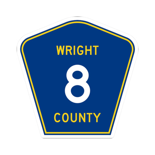 Wright County Route 8 (Minnesota) (Road Sign) STICKER Vinyl Kiss-Cut Decal