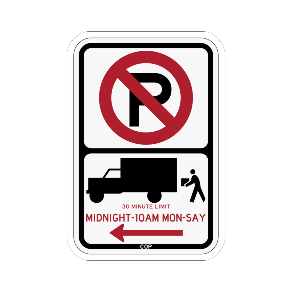 PBOT Road sign P2026L (Oregon) (Road Sign) STICKER Vinyl Kiss-Cut Decal