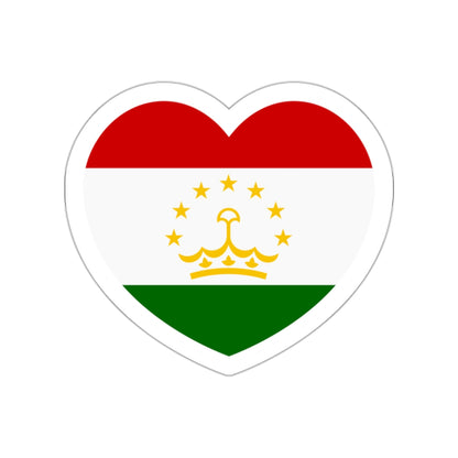 Heart Flag of Tajikistan - STICKER Vinyl Die-Cut Decal