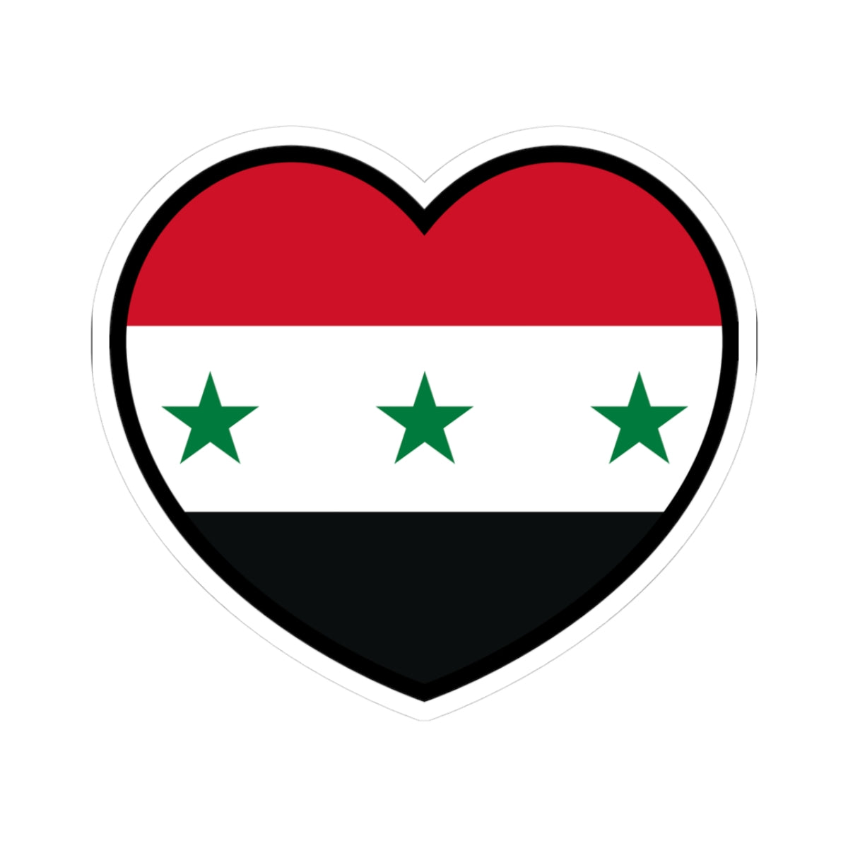 Iraq 1963-1991 and Syria 1963-1972 flag heart (Iraq) STICKER Vinyl Kiss-Cut Decal