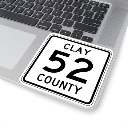 Clay County 52 MN (Minnesota) (Road Sign) STICKER Vinyl Kiss-Cut Decal